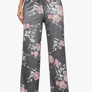 Amazon Buttery Soft Floral Wide Leg Palazzo Lounge Pants Boho Charcoal Pink